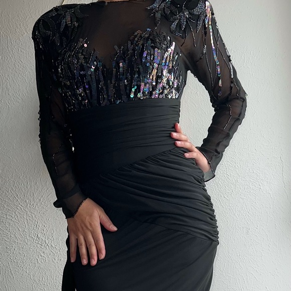 Vintage Casadei silk beaded dress - Picture 2 of 11